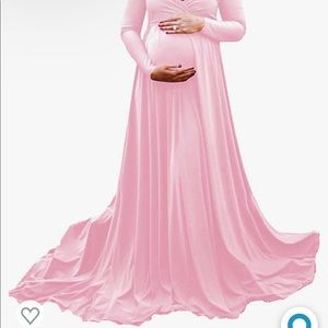 Saslax Maternity Off Shoulders Half Circle Gown for Baby Shower Photo Props Dres